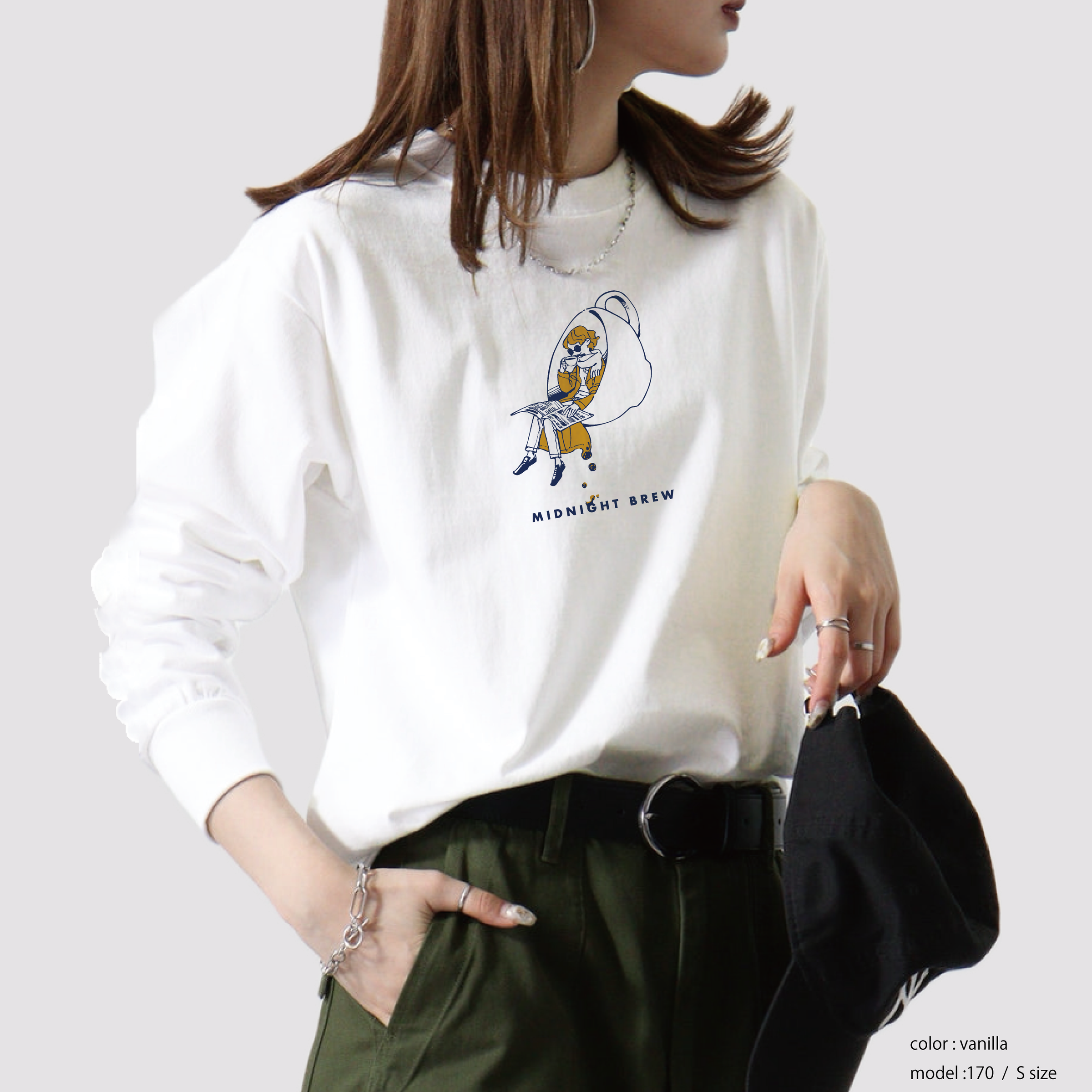 MIDNIGHT BREW Long sleeve t-shirts / Type A | トリクロ